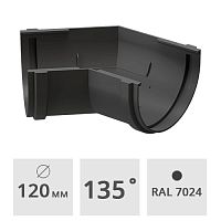 Угол желоба 135° Docke Premium 120 мм, графит (RAL 7024)