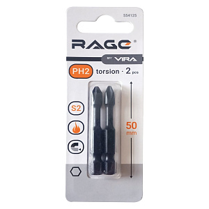 Биты крестообразные PH2 50 мм торсионные (2 шт.) VIRA RAGE (554125)