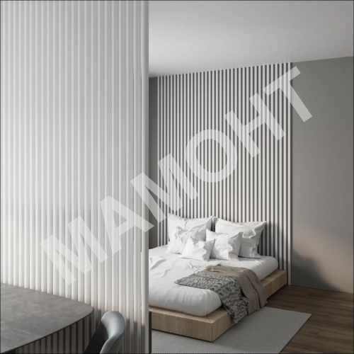 Интерьерная рейка МДФ STELLA Милана Белая 20 x 30 x 2700 мм - Фото 3