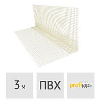 Уголок фасадный штукатурный ПВХ с сеткой, 70*70 мм, 3 м