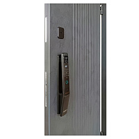 Дверь РОНА СМАРТ ЗЕРКАЛО Бетон графит / Арктик снежный (+ черный муар) Промет