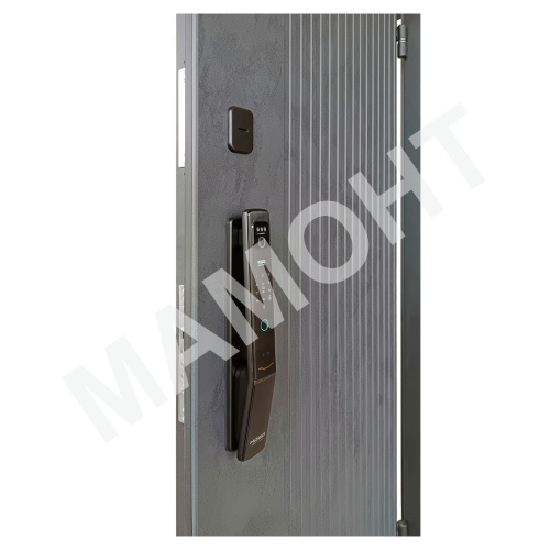 Дверь РОНА СМАРТ ЗЕРКАЛО Бетон графит / Арктик снежный (+ черный муар) Промет - Фото 4