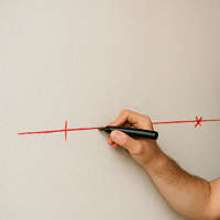 Маркер строительный красный Motive (100112)