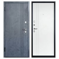 Дверь ЛУАРА Эмаль Бетон графит / Экошагрень белая Промет