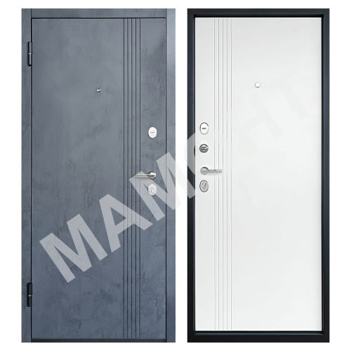 Дверь ЛУАРА Эмаль Бетон графит / Экошагрень белая Промет