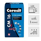 Клей для плитки высокоэластичный Ceresit CM16 PRO, 20 кг
