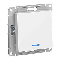 Выключатель Systeme Electric ATLASDESIGN 1-клавишный с подсветкой, белый