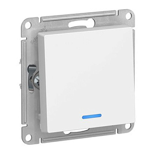 Выключатель Systeme Electric ATLASDESIGN 1-клавишный с подсветкой, белый