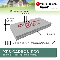 Экструдированный пенополистирол 10 см Технониколь Carbon Eco, 0,68 м2