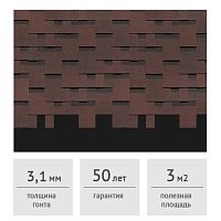 Гибкая черепица Docke PIE PREMIUM Генуя зрелый каштан, 3 м2