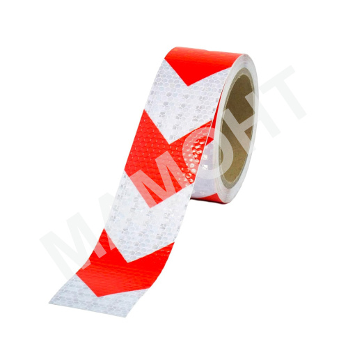 Лента сигнальная светоотражающая самоклеящаяся 50 мм х 5 м, красно-белая ADMIRAL