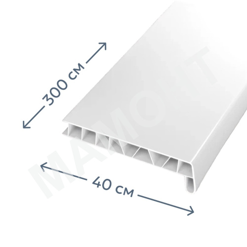Подоконник ПВХ 400 x 3000 мм белый