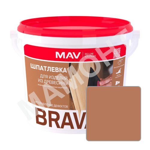 Шпатлевка акриловая MAV BRAVA ACRYL PROFI-1, какао, 1 л (1,3 кг)