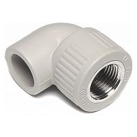 Угольник ПП 90° с металлической внутренней резьбой Wavin Ekoplastik