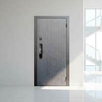 Дверь РОНА СМАРТ ЗЕРКАЛО Бетон графит / Арктик снежный (+ черный муар) Промет