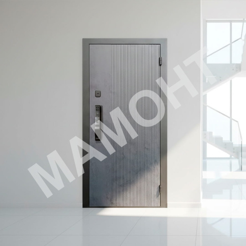 Дверь РОНА СМАРТ ЗЕРКАЛО Бетон графит / Арктик снежный (+ черный муар) Промет - Фото 3