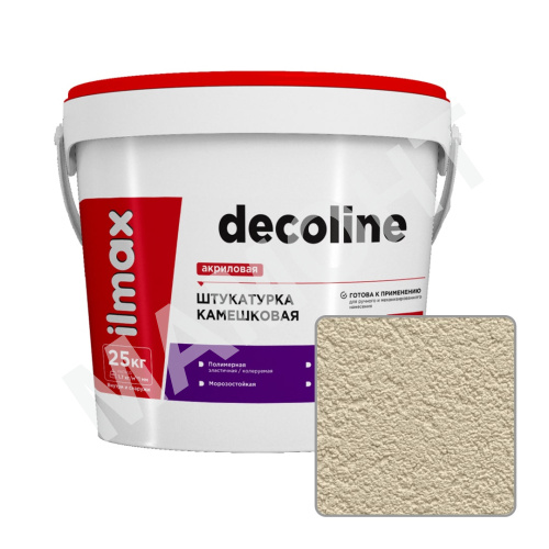 Штукатурка камешковая акриловая ilmax decoline, 1,0 мм, RAL 1015, 25 кг