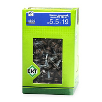 Саморез 5.5 x 19 мм кровельный со сверлом PT3 и резиновой прокладкой, RAL 8017, 300 шт. ЕКТ