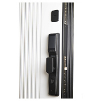 Дверь РОНА СМАРТ Бетон графит / Шагрень белая (+ черный муар) Промет