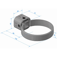 Хомут трубы универсальный Docke Lux ПВХ 100 мм, карбон