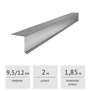 Планка торцевая ветровая 95x120x2000 мм (оцинкованная)