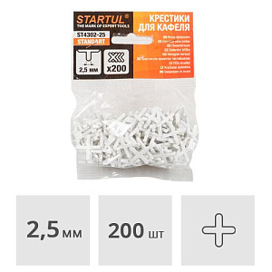 Крестики для кафеля 2,5 мм 200 шт. STARTUL STANDART (ST4302-25)
