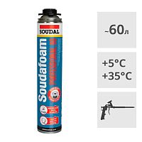Монтажная пена Soudal Soudafoam PROFESSIONAL 60 профессиональная, 750 мл