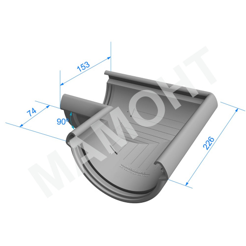 Угол желоба 90° Docke Lux ПВХ 141 мм, графит