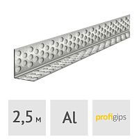 Уголок перфорированный алюминиевый УСИЛЕННЫЙ (0.4 мм) с тиснением, 2,5 м