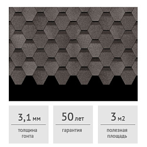 Гибкая черепица Docke PIE PREMIUM Шеффилд фладен, 3 м2
