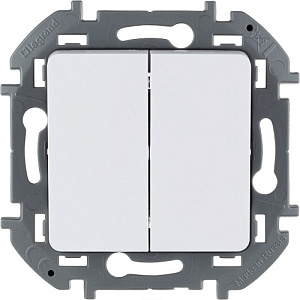 Выключатель Legrand INSPIRIA 2-клавишный, белый