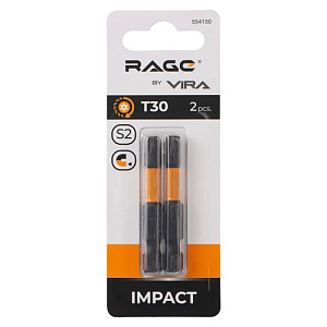 Биты "звездочки" TORX-30 50 мм торсионные (2 шт.) RAGE by VIRA (554150)