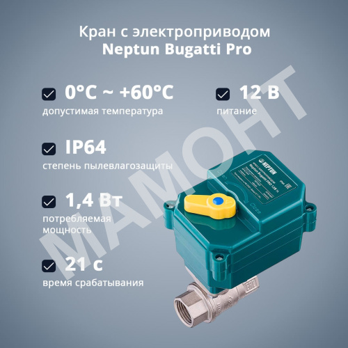 Кран с электроприводом Neptun Bugatti Pro 12В - Фото 3