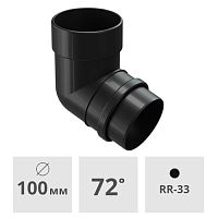 Колено трубы 72° Docke Lux ПВХ 100 мм, карбон