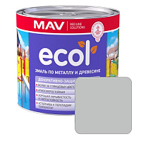 Эмаль по металлу и древесине ПФ-115 MAV ECOL светло-серая глянцевая