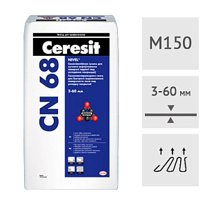 Самонивелирующаяся смесь для стяжки пола Ceresit CN68, 25 кг