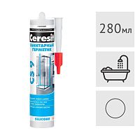 Силиконовый герметик Ceresit CS 9 санитарный прозрачный, 280 мл