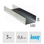 Профиль направляющий Knauf UW 100 x 40 мм, сталь 0.6 мм