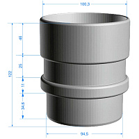 Муфта трубы Docke Lux ПВХ 100 мм, карбон