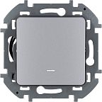 Выключатель Legrand INSPIRIA 1-клавишный с подсветкой, алюминий