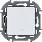 Выключатель Legrand INSPIRIA 1-клавишный проходной с подсветкой, белый