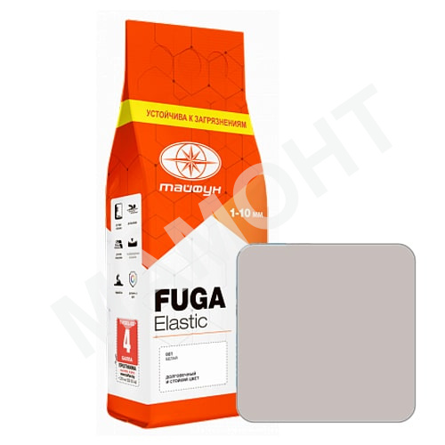Затирка для швов Тайфун FUGA Elastic №034 светло-серая, 2 кг
