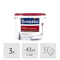 Краска Sniezka Max White Latex латексная белая, 3 л
