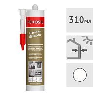 Силиконовый герметик Penosil General Silicone нейтральный белый, 310 мл