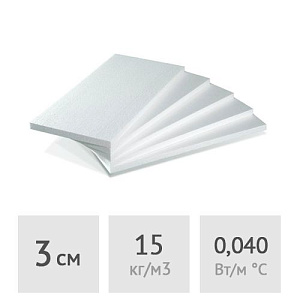 Пенопласт ППТ-15Н-А-Р (3 см) 100 х 50 см