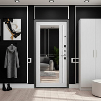 Дверь УРБАН Зеркало РЕФЛЕКТ ЛАРЧЕ Орех темный / Бьянко Промет