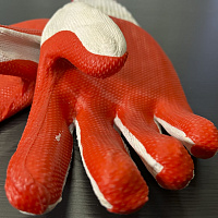 Перчатки х/б с усиленной резиной "Кирпичик", размер №10,5 (TR-796)