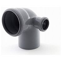 Отвод комбинированный ПП для внутренней канализации с доп. входом справа 110х50 мм х87°