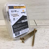 Шуруп универсальный желтый 5.0 х 90 мм МАМОНТ (25 шт.)