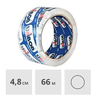 Скотч упаковочный бесцветный (кристально-прозрачный) 48 мм х 66 м UNIBOB 600